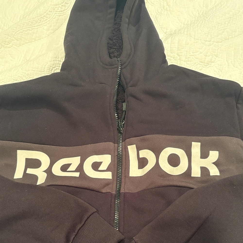Reebok Men’s XL Tracksuit Set Black Hoodie Joggers Athletic Matching Set - Picture 3 of 8
